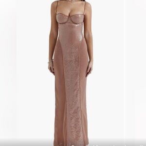 House of CB Metallic Rose Maxi Dress
